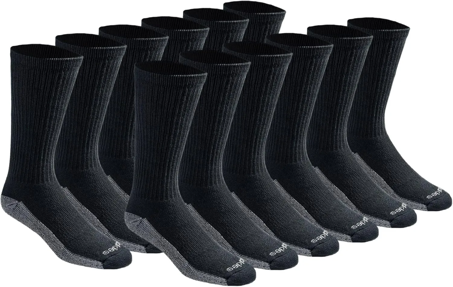 Dickies Men's Dri-Tech Original Moisture Control Crew Socks, Available in M-XXL (6, 12, 18 Pairs)