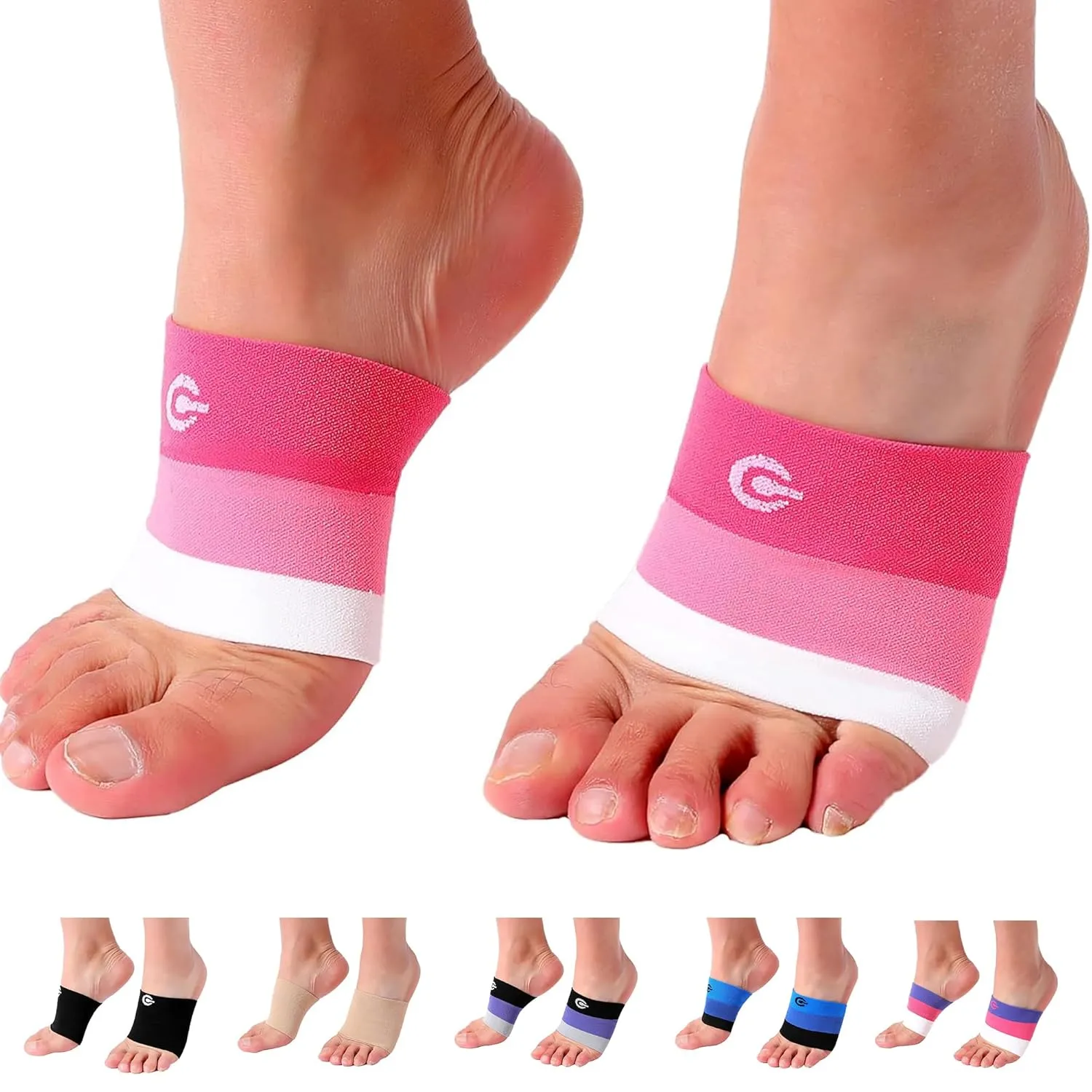 Doc Miller Arch Support Sleeves for Feet  Plantar Fasciitis Brace for Foot Pain Relief, Compression Socks, Heel Spurs, Fallen Arches, Orthotic Aid, and Planters Facetious Relief, 1 Pair