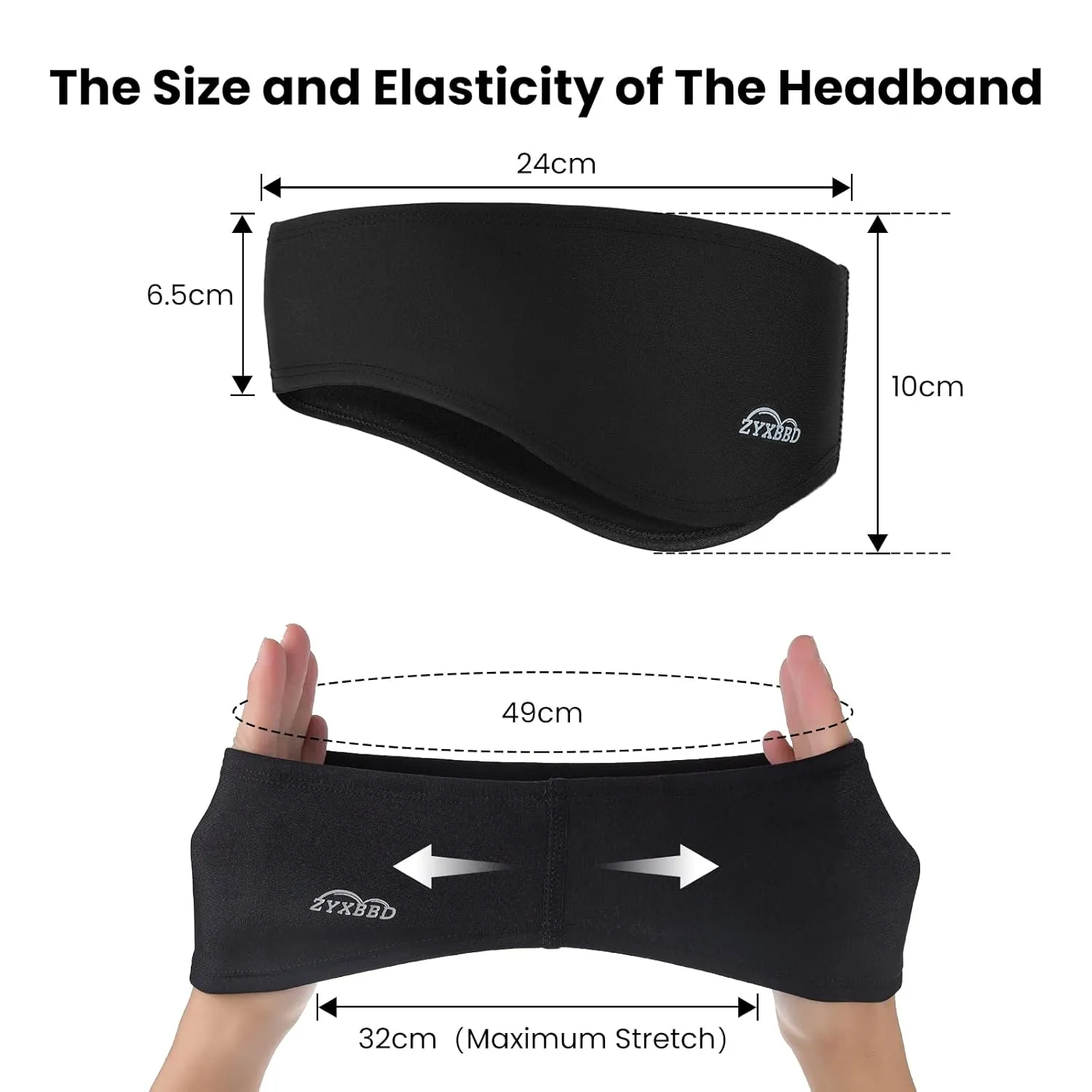 Ear Warmers for Women and Men-Fleece Winter Ear Warmer Headband Ear Muffs for Jogging Running Hiking Cycling Skiing (Black Gray)
