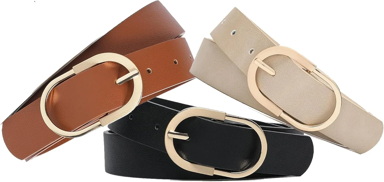 Earnda Womens Belts for Jeans Faux Leather Strap