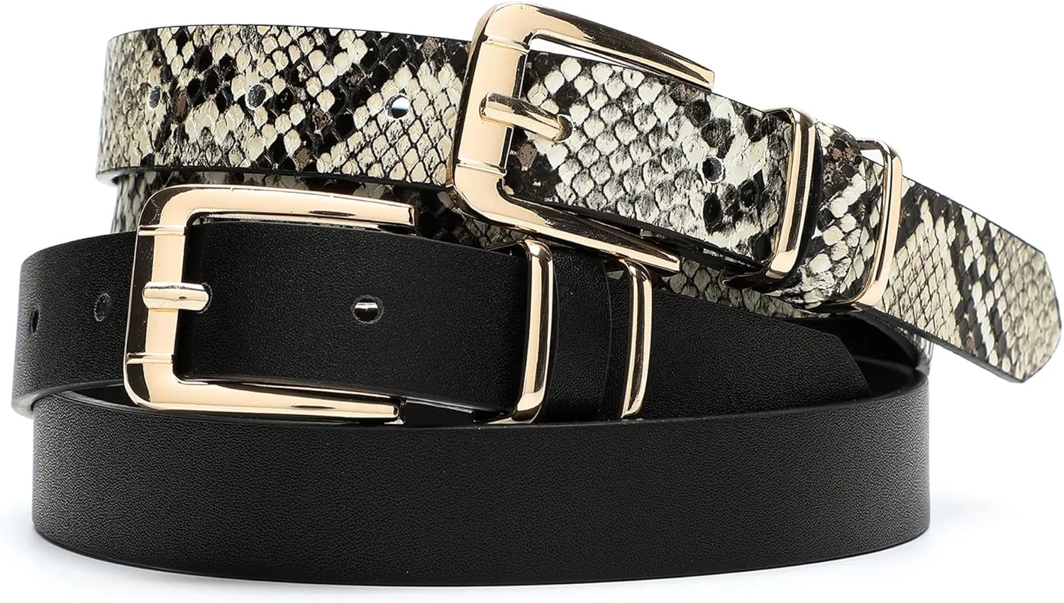 Earnda Women's Skinny Waist Belts for Jeans Dress, PU Leather Pin Buckle Thin Belt