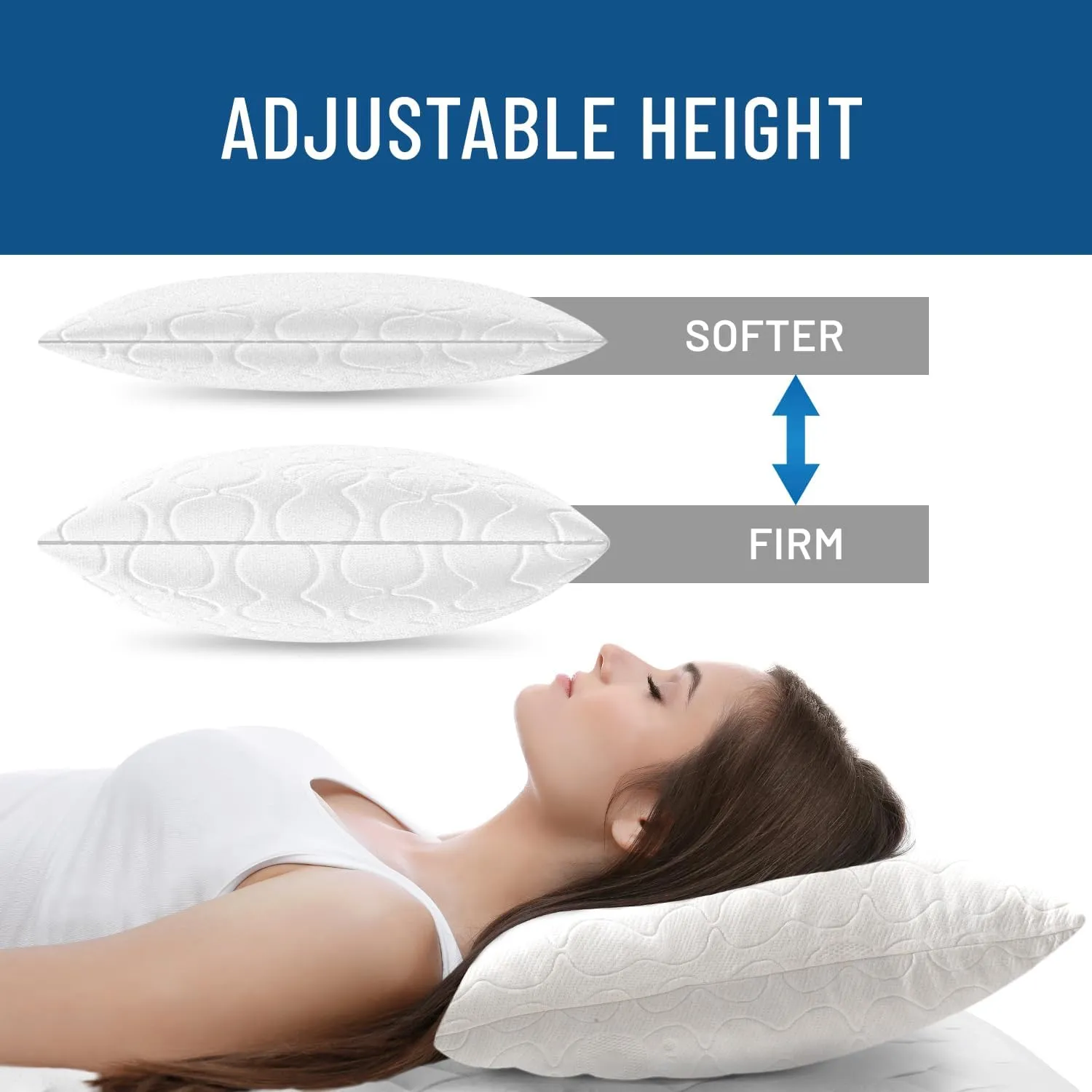 Everlasting Comfort Shredded Memory Foam Pillows with Adjustable Loft - 2X Better Cooling - Japanese Cooling Fiber Pillow Case - Hypoallergenic Pillows for Side Sleepers (Queen)