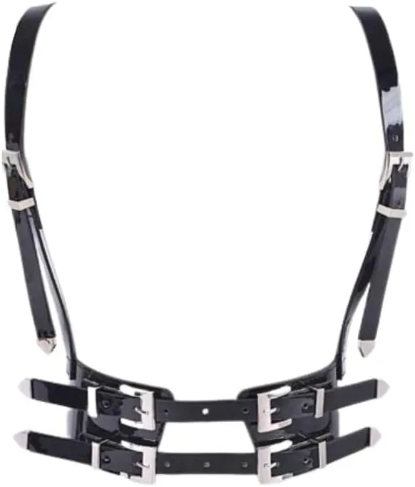Faux Leather Iconic Harness Belt Patent Vegan Adjustable