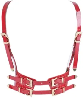Faux Leather Iconic Harness Belt Patent Vegan Adjustable