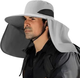 Fishing Hat for Men&Women,Outdoor UV Waterproof Wide Brim Bucket Hat,UPF50  Sun Hat with Neck Flap