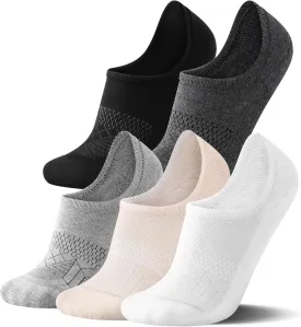 FITRELL No Show Socks Womens Cotton Cushioned Athletic Ankle Low Cut Invisible Non Slip Socks 5-8 Pairs