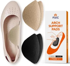 Fixic Arch Support Inserts - 2 Pairs Set - Self-Adhesive Foot Arch Support - Premium Flat Feet Arch Support Pads for Any Footwear - Soft Flat Foot Corrector - Arch Shoe Insert - Make Your Life Easier!