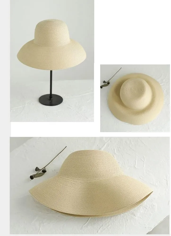 Floppy Wide Brim Summer Beach Straw Hat UPF Straw Sun Hat for Women Girl