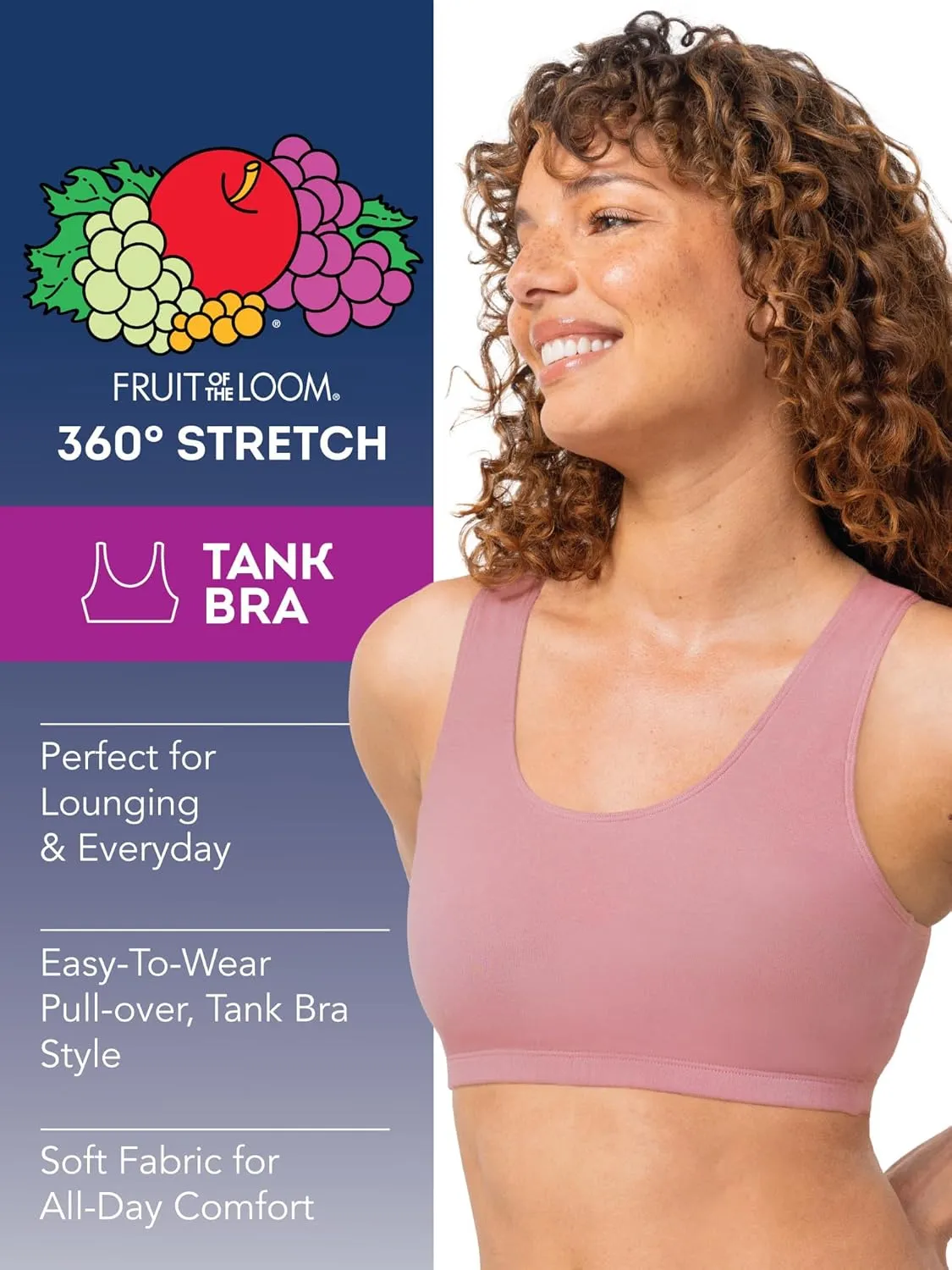 Fruit of the Loom Women's Built Up Tank Style Sports Bra Value Pack