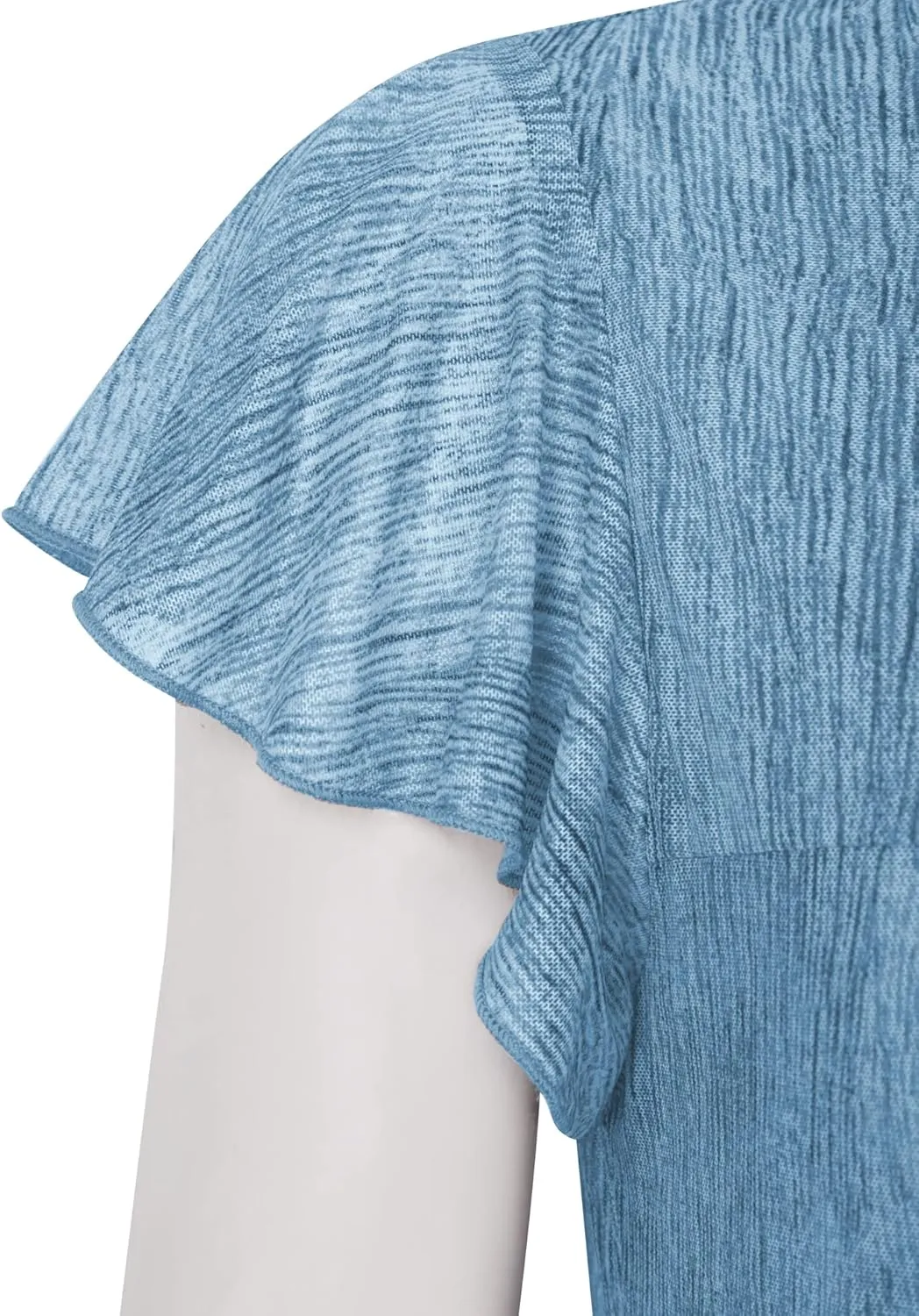 Furnex Women's Short Sleeve Tunic Shirt Pleated Mesh Blouses Summer Floral Tops