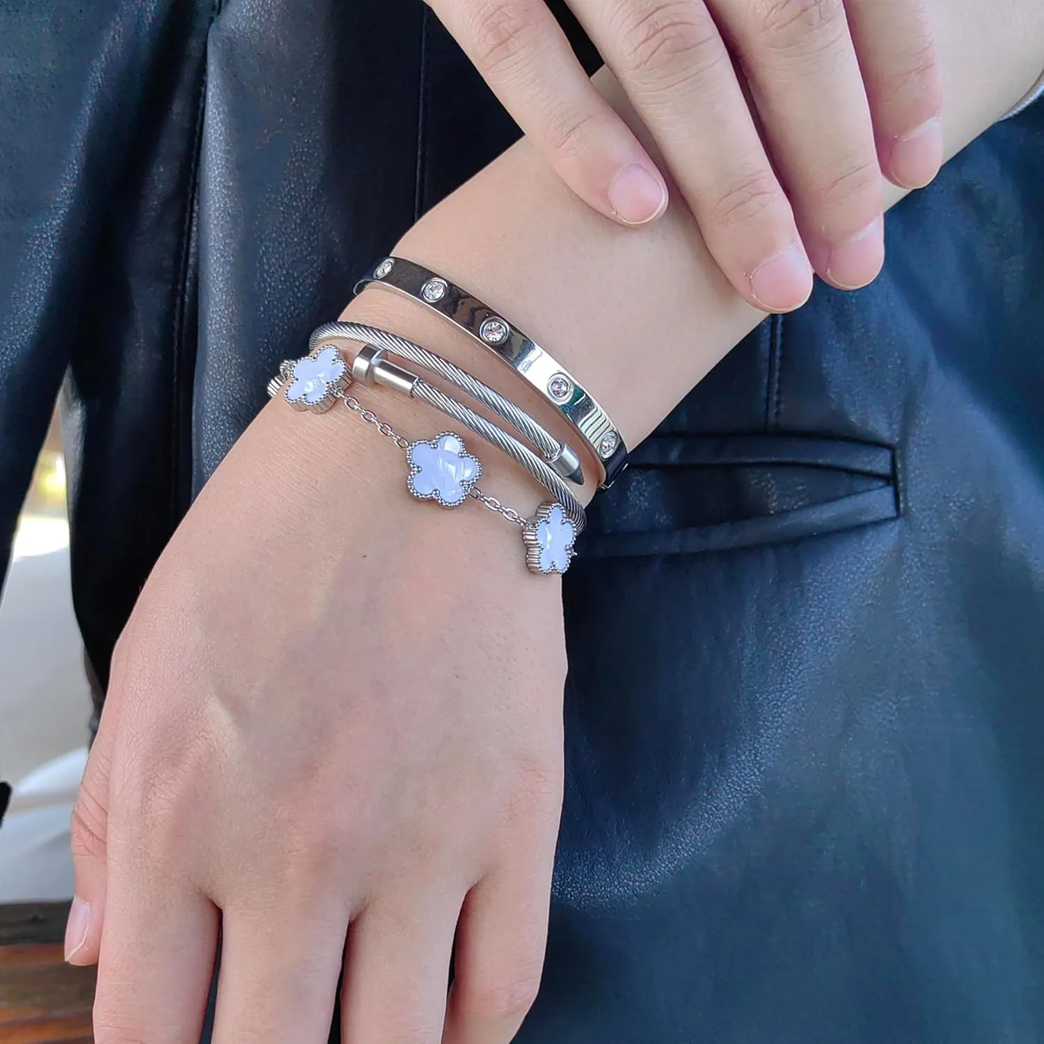 Gold Bracelets for Women 18K Gold Plated Love Friendship Bracelet With Cubic Zirconia Cuff Bangle Jewelry Set Witness the Gift of Love