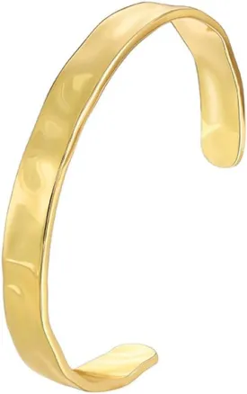 Gold/Silver Weave Twisted Hammered Textured Double Zircon Cuff Bangle Bracelets for Women