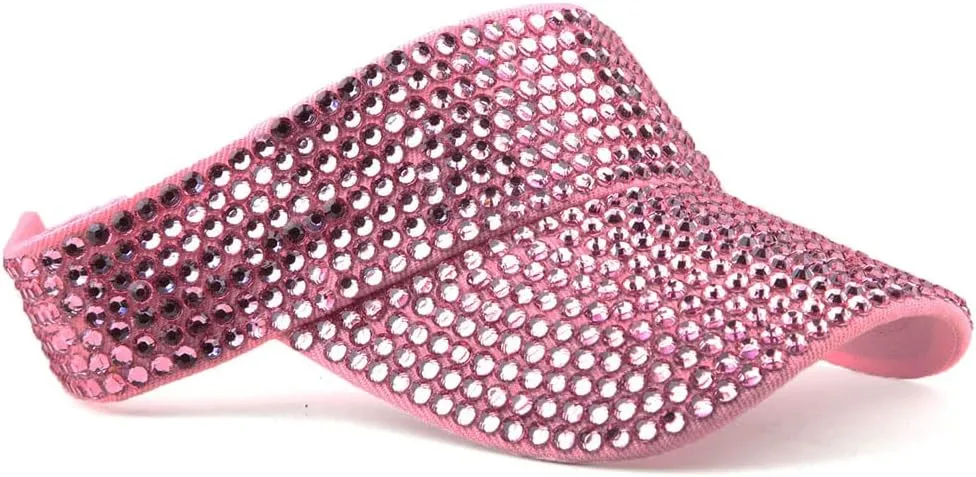 Gudessly Shiny Rhinestones Sport Sun Visor Adjustable Summer Cap Visor Caps for Women Men