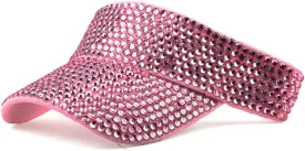 Gudessly Shiny Rhinestones Sport Sun Visor Adjustable Summer Cap Visor Caps for Women Men