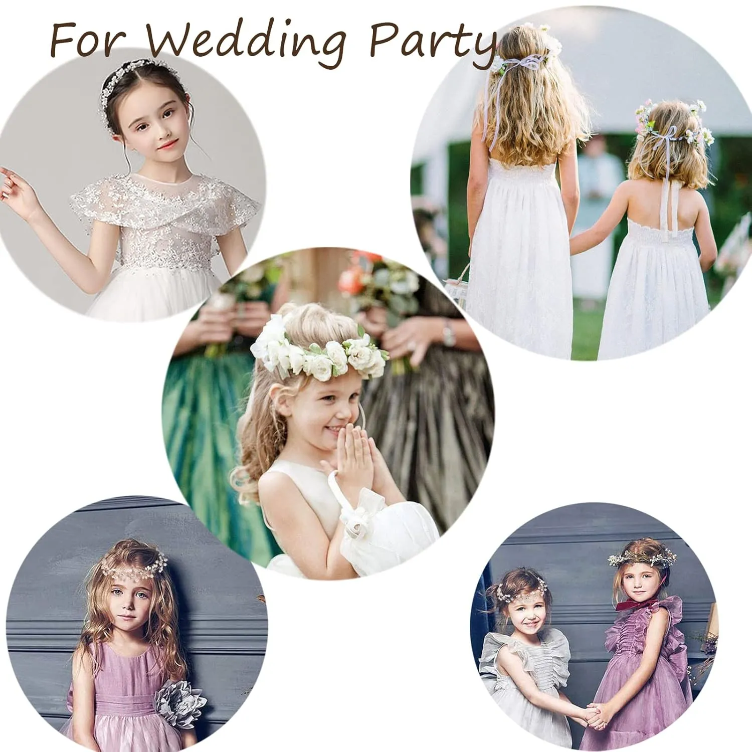 Hairband, Gold 2PCS, Wedding Hair Accessory for Flower Girls, Princess Headpiece, Pearl Headband, Women Headbands