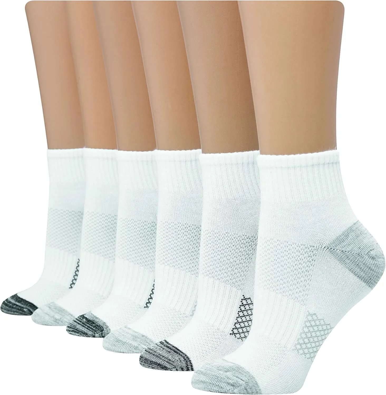 Hanes Women's 6-Pair Lightweight Breathable Ventilation Ankle Socks