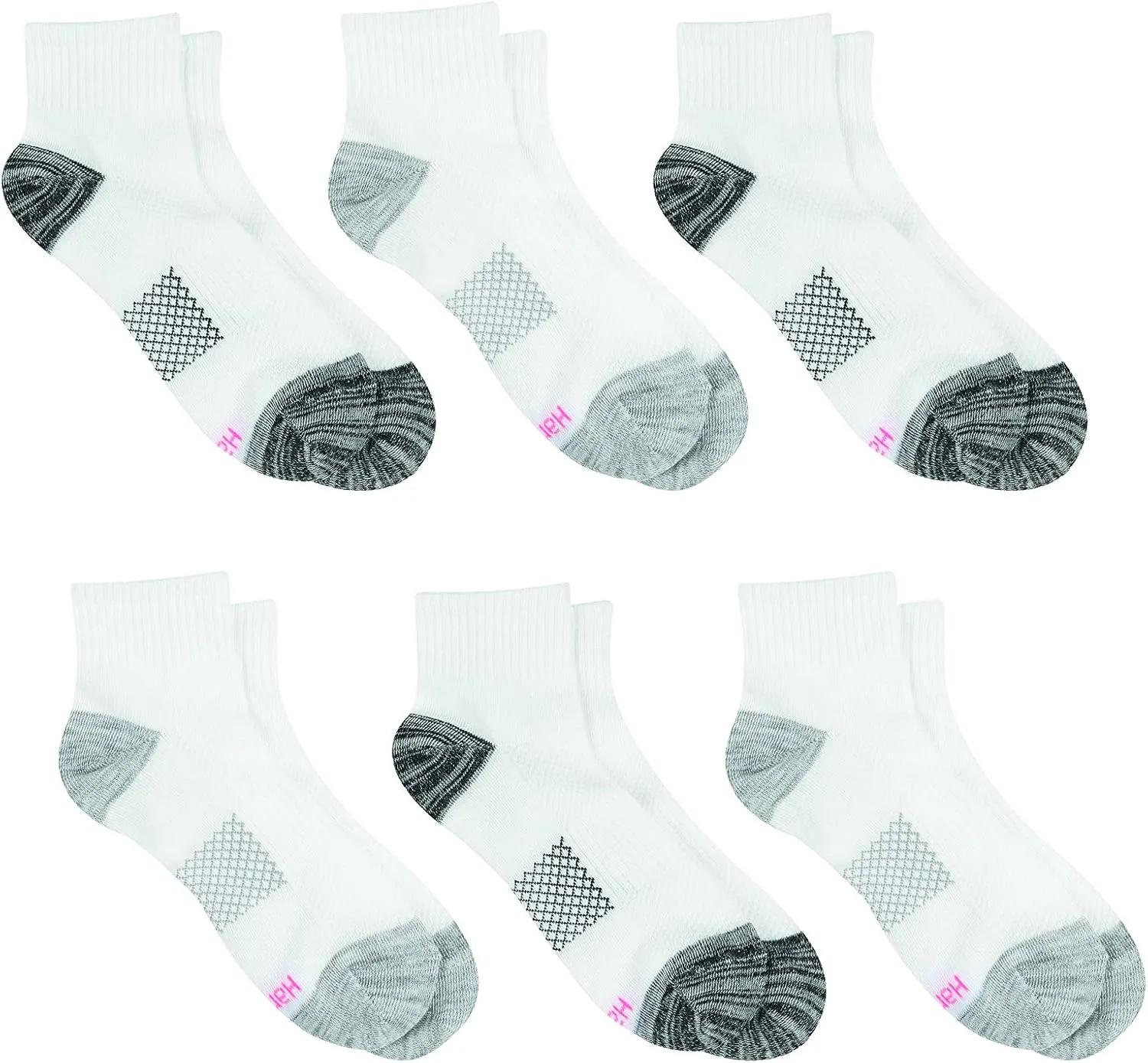 Hanes Women's 6-Pair Lightweight Breathable Ventilation Ankle Socks