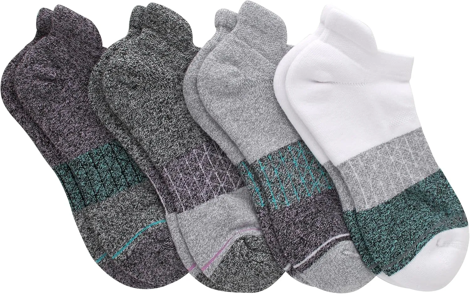 Hanes Women's Cushioned No Show Tab Socks, Absolute Active No Show Socks for Women, 4-pairs