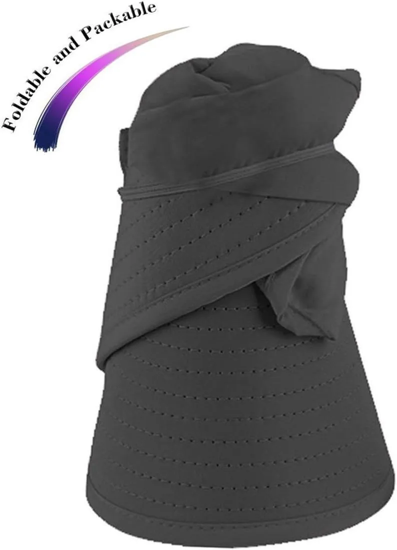 HINDAWI Sun Hats for Women Wide Brim UV Protection Sun Hat Summer Beach Packable Visor