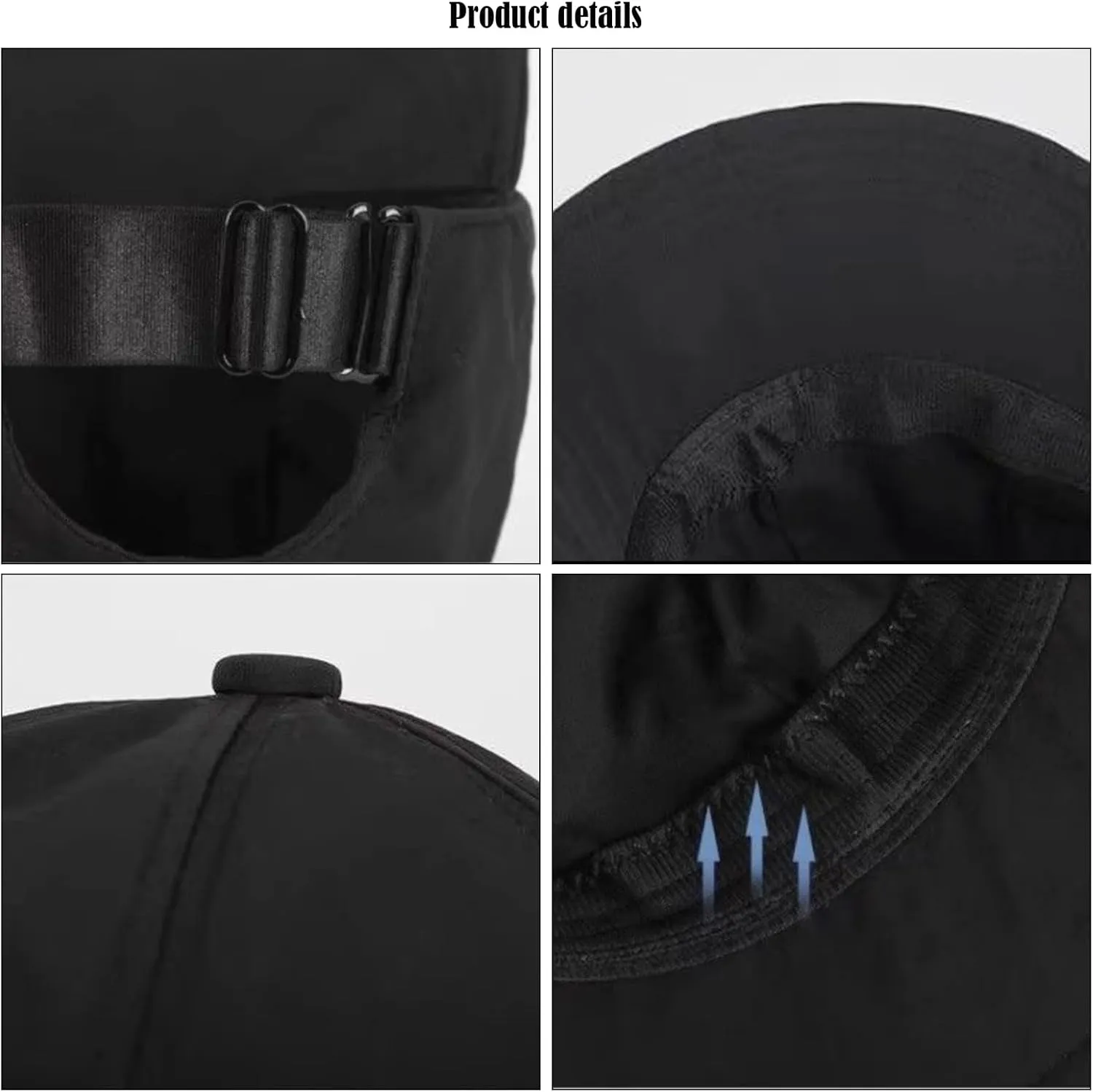 huablo]UPF 50 Womens Sun Hat UV Protection Hiking Fishing Hats Wide Brim Hat Adjustable Ponytail Packable Sun Cap