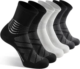 IRAMY Compression Ankle Support Crew Socks Men Women Coolmax Wicking Plantar Fasciitis Relief Running Hiking Socks 3 Pairs