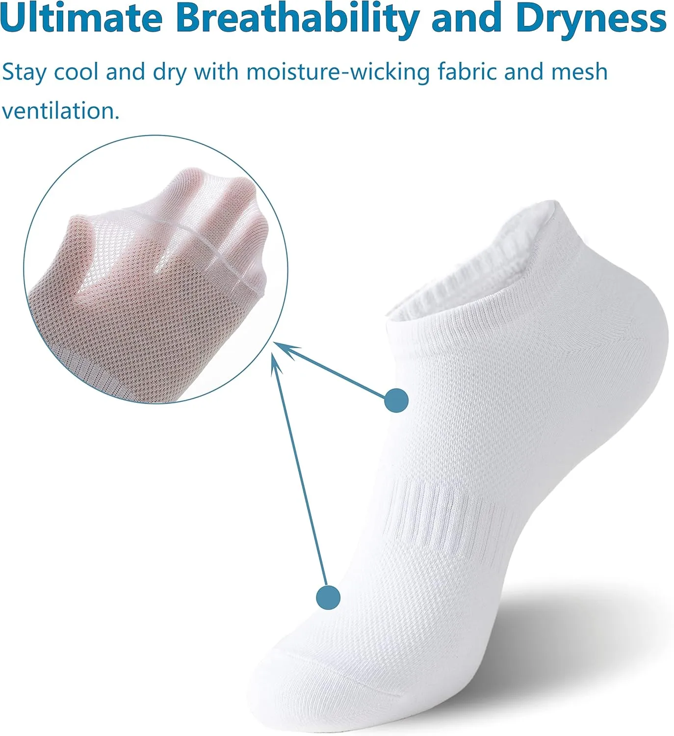Irisbear Women's Ankle Socks - 6 Pairs Low Cut Tab & No Show Athletics Sports Running