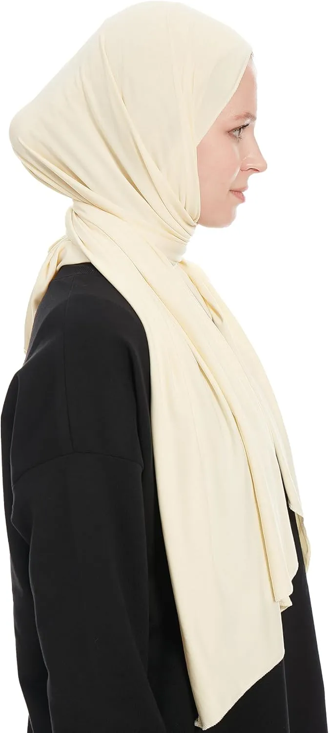 Jersey Hijab Scarf for Women - Jersey Hijab Muslim Headscarf Shawl - Lightweight Fashion Scarf Muslim Head Wrap Shawl