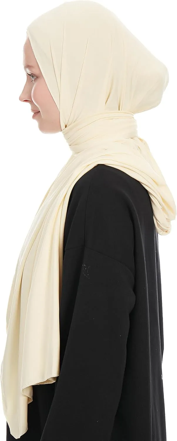 Jersey Hijab Scarf for Women - Jersey Hijab Muslim Headscarf Shawl - Lightweight Fashion Scarf Muslim Head Wrap Shawl