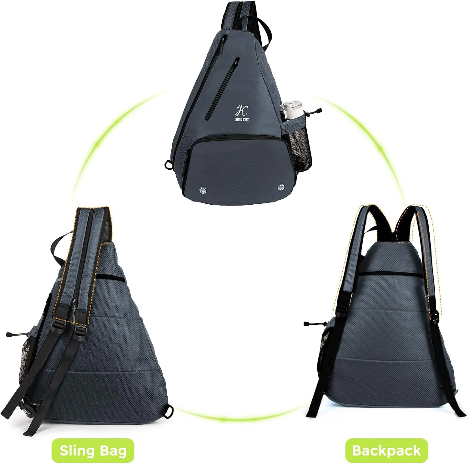 JUMO CYLY Pickleball Bag,Pickleball Bags with Shoe Compartment Adjustable,Pickleball Backpack for Men and Women,Lightweight Unisex Crossbody Casual Sling Sport Bag Fence Hook Safety Pocket