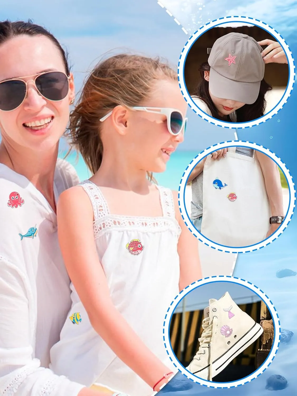 JUNEBRUSHS 28PCS Ocean Sea Animal Enamel Pins Cute Fish Sea Creature Brooch Pins for Ocean Theme Party Classroom Favor Supplies Exchange Gift Clothes Hat Accessories