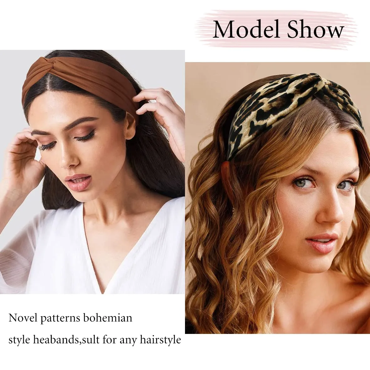 Kachanaa 12 Pack Headbands for Women, Elastic Wide Headbands Non Slip Workout Yoga Sport Hair Bands for Womens Hair Accessories