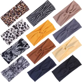 Kachanaa 12 Pack Headbands for Women, Elastic Wide Headbands Non Slip Workout Yoga Sport Hair Bands for Womens Hair Accessories