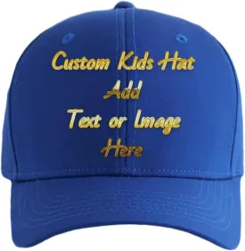 Kids Custom Hat Boys Baseball Cap with Picture Text Personalized Girls Sun-Hat Relaxed Adjustable Performance Cap for Gifts