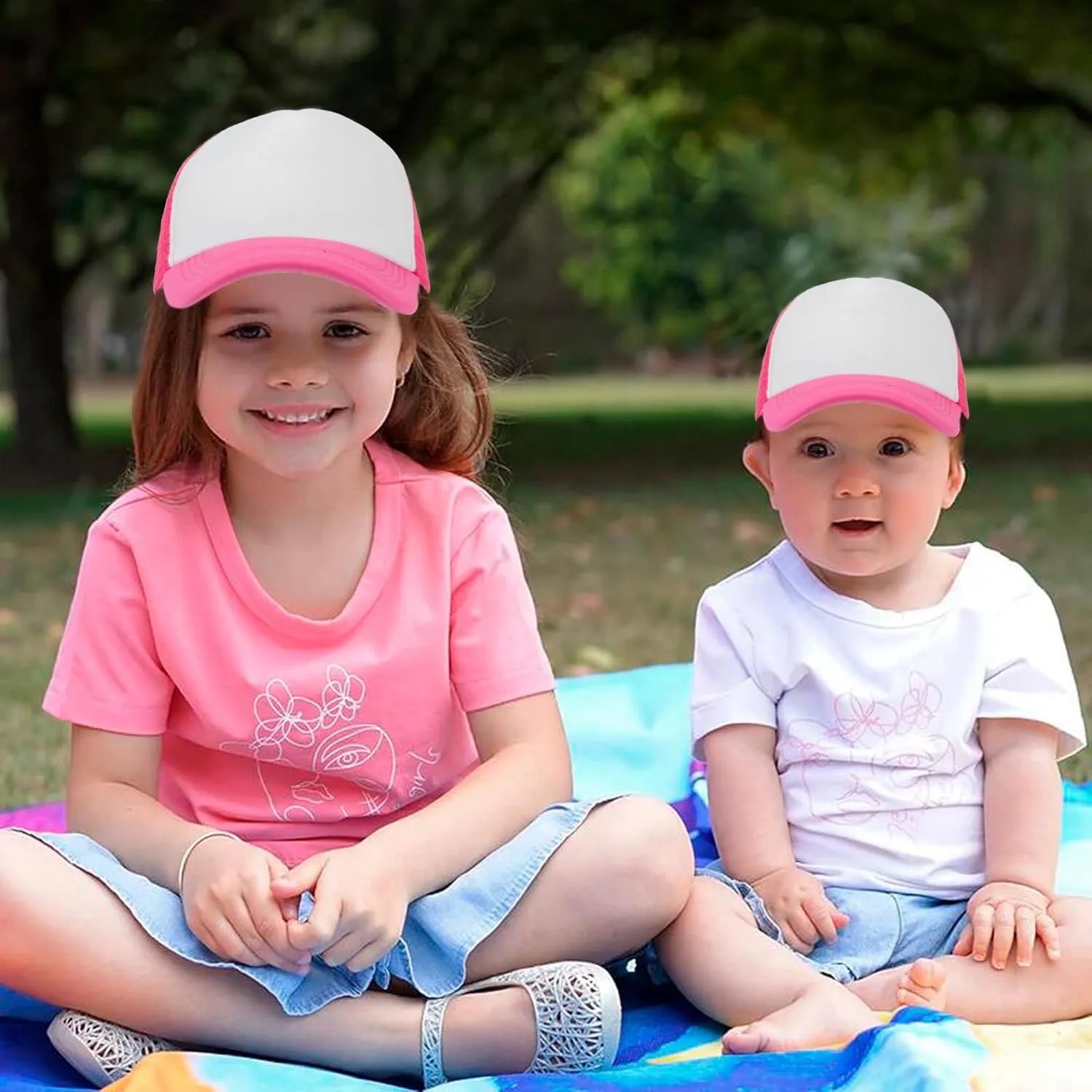 Kids-Girls Trucker-Hat Adjustable-Baseball-Cap Toddler-Boys Outdoor-Summer - Mesh Sun Hats Fit for 2-6 Years