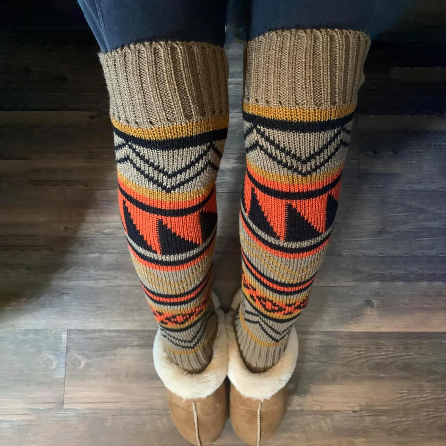 Knitted Leg Warmer for Women, 2 Pairs Knit Boot Socks Stocking Footless Yoga