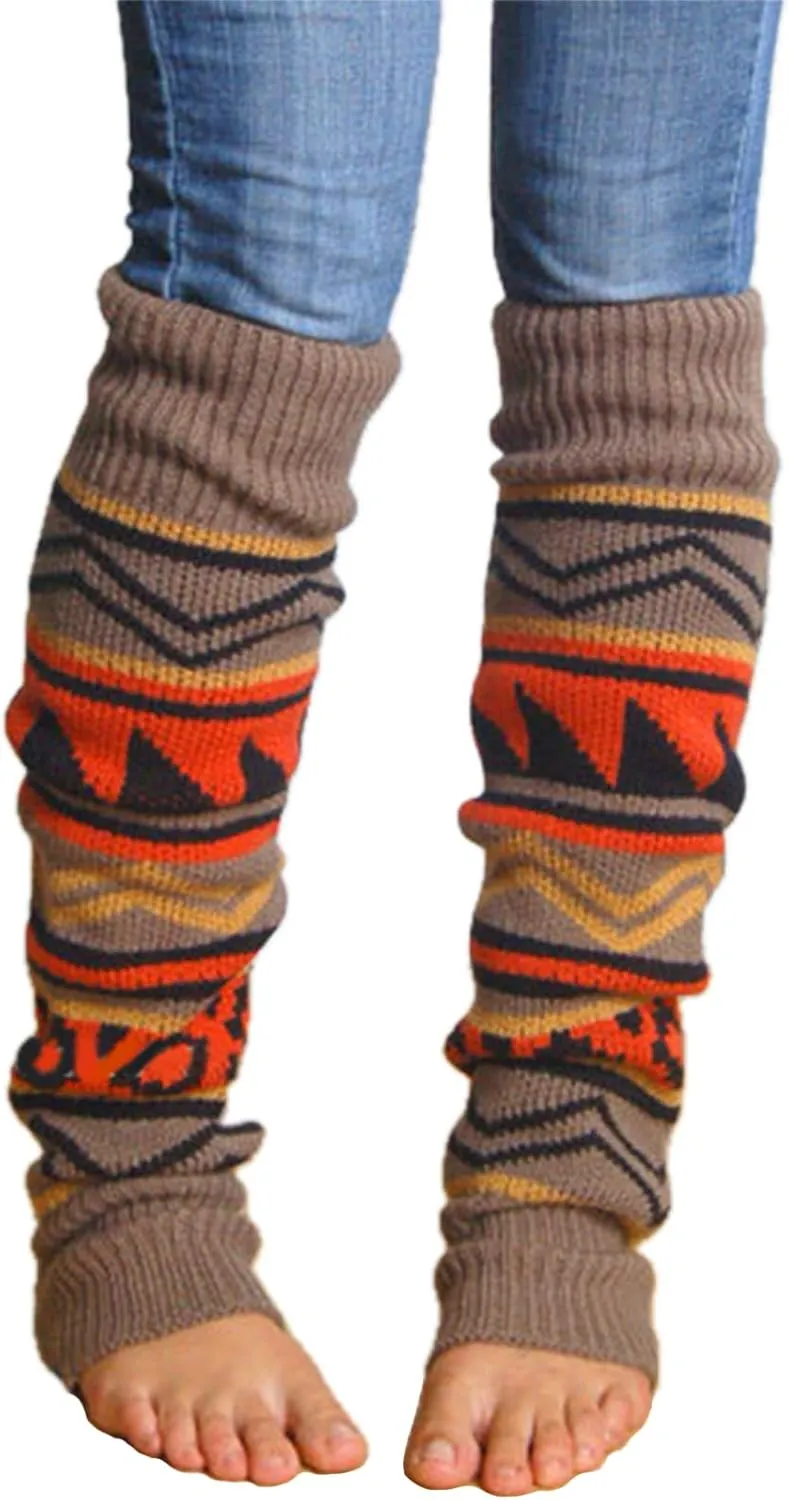 Knitted Leg Warmer for Women, 2 Pairs Knit Boot Socks Stocking Footless Yoga