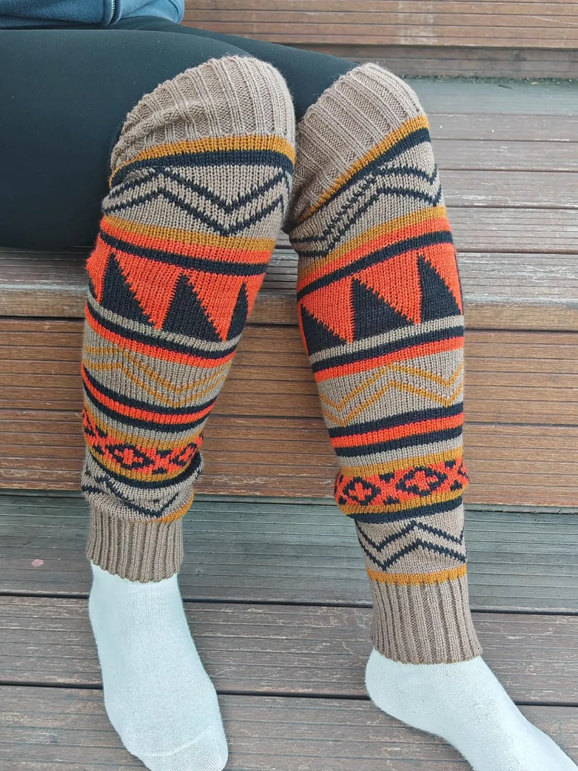 Knitted Leg Warmer for Women, 2 Pairs Knit Boot Socks Stocking Footless Yoga