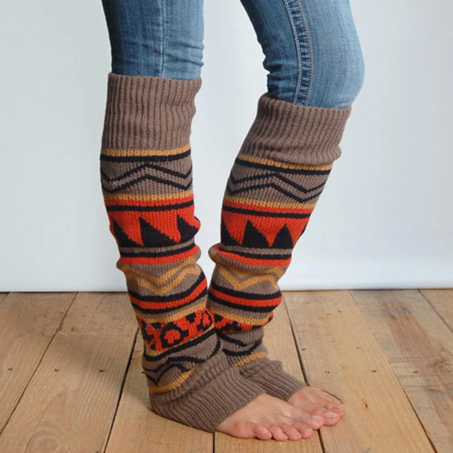 Knitted Leg Warmer for Women, 2 Pairs Knit Boot Socks Stocking Footless Yoga