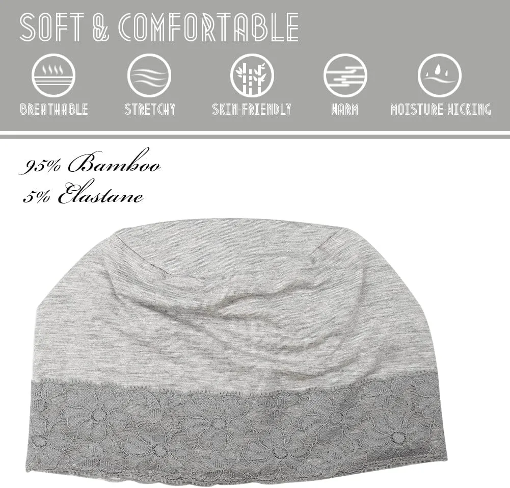 Lace Beanie Sleep Caps Head Coverings for Women Hair Loss