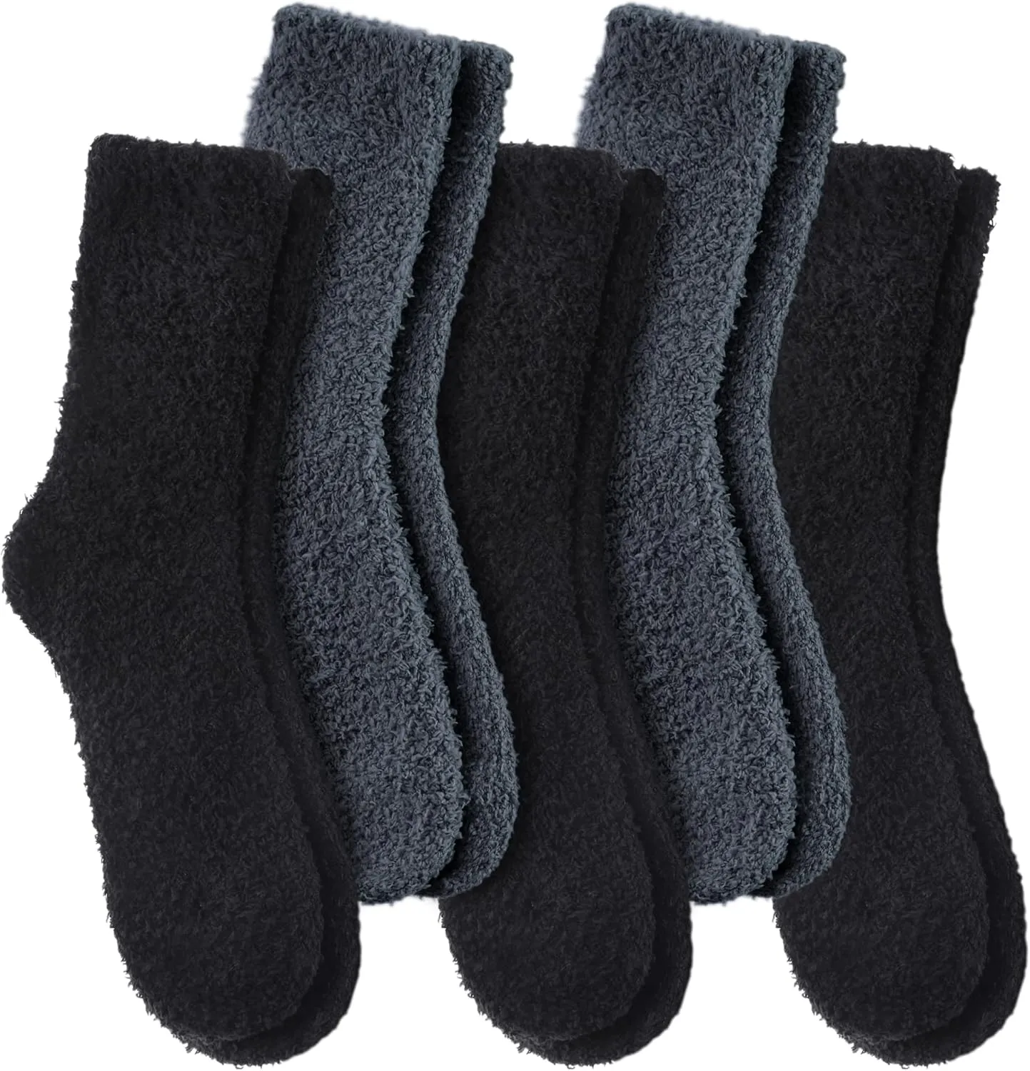 LANLEO 5/6 Pairs Womens Super Soft Fuzzy Plush Warm Winter Home Sleeping Slipper Socks
