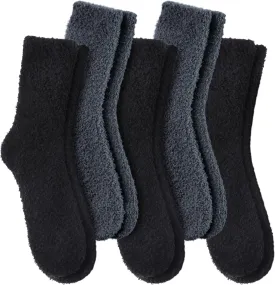 LANLEO 5/6 Pairs Womens Super Soft Fuzzy Plush Warm Winter Home Sleeping Slipper Socks