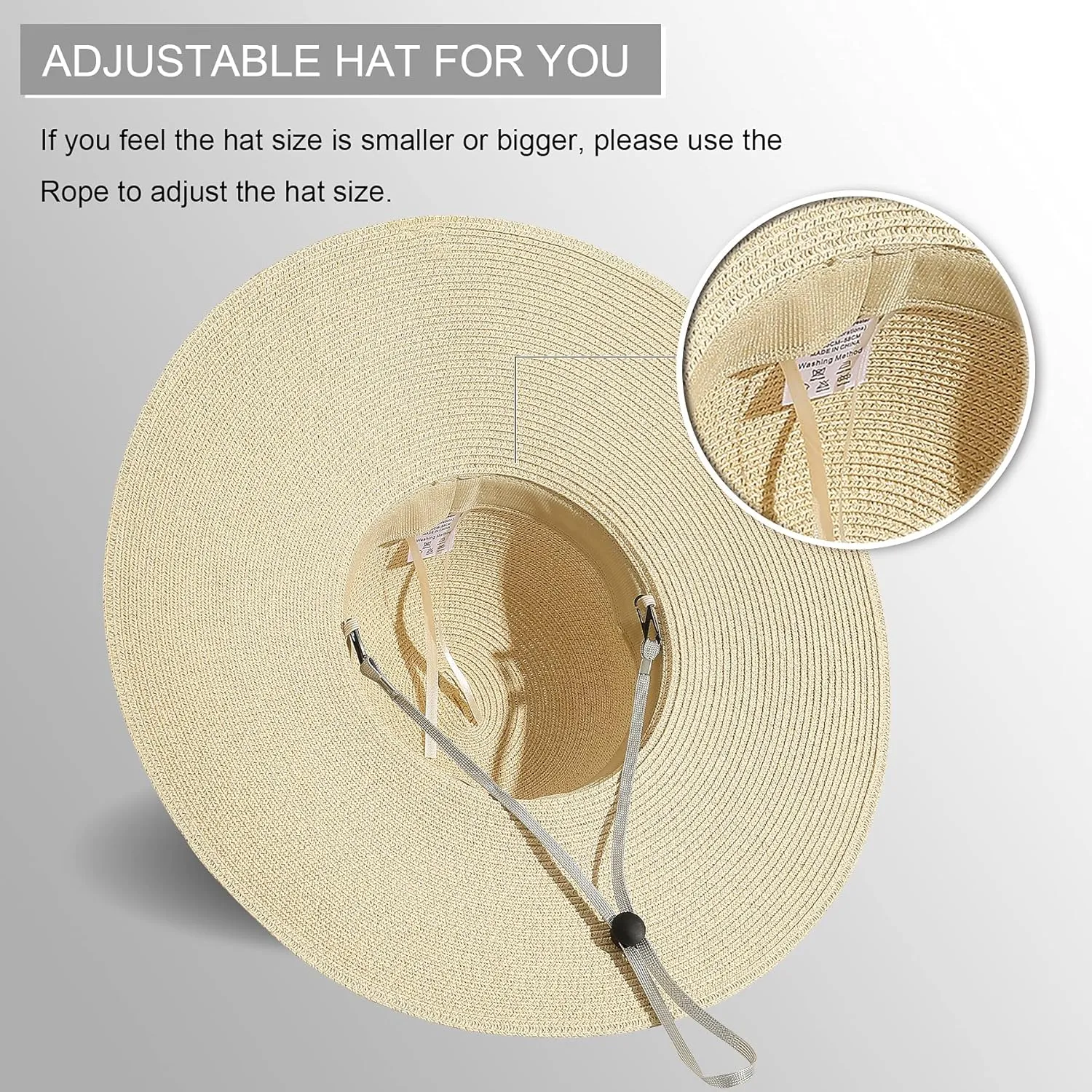 Lanzom Womens Wide Brim Straw Hat Big Floppy Foldable Roll up Cap Beach Sun Hat UPF 50 