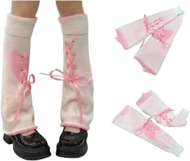 Leg Warmer Leg Socks Lolita Love Sweet Knitted Leg Calf Cute Ribbon JK Spicy Girl