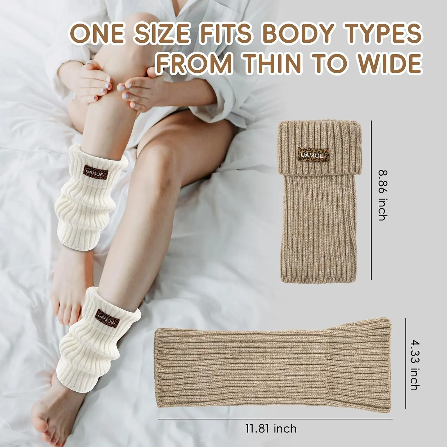 Leg Warmers for Women Ankle Warmers Winter Leg Warmer Socks Girls Knit Leg Warmer Cute Ribbed Warm Long Socks Boots