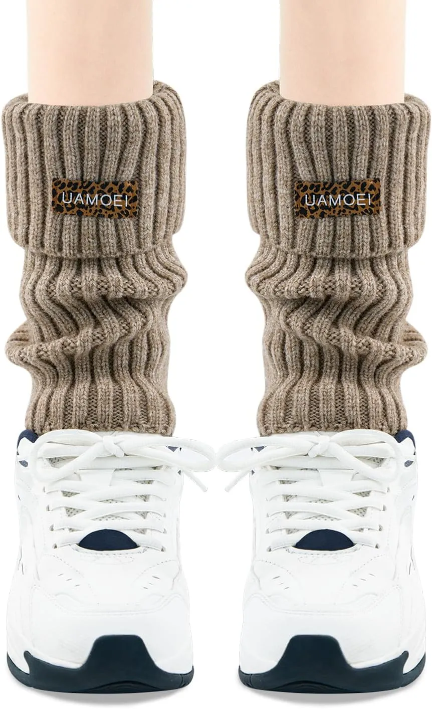 Leg Warmers for Women Ankle Warmers Winter Leg Warmer Socks Girls Knit Leg Warmer Cute Ribbed Warm Long Socks Boots