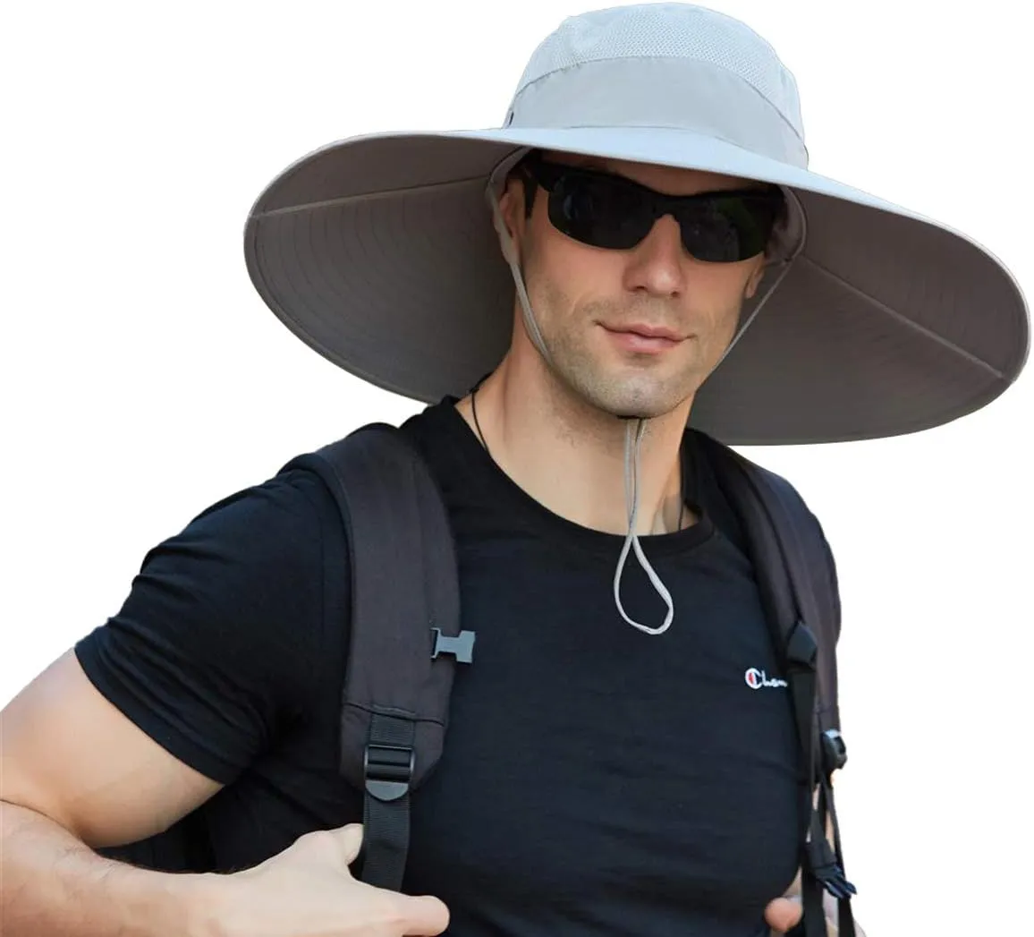 Leotruny Super Wide Brim Bucket Hat UPF50  Waterproof Sun Hat for Fishing Hiking Camping