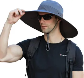 Leotruny Super Wide Brim Bucket Hat UPF50  Waterproof Sun Hat for Fishing Hiking Camping