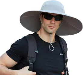 Leotruny Super Wide Brim Bucket Hat UPF50  Waterproof Sun Hat for Fishing Hiking Camping