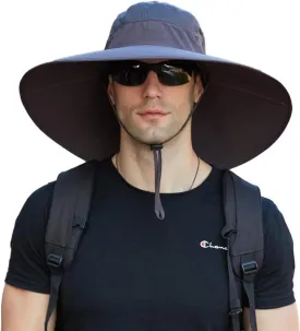 Leotruny Super Wide Brim Bucket Hat UPF50  Waterproof Sun Hat for Fishing Hiking Camping