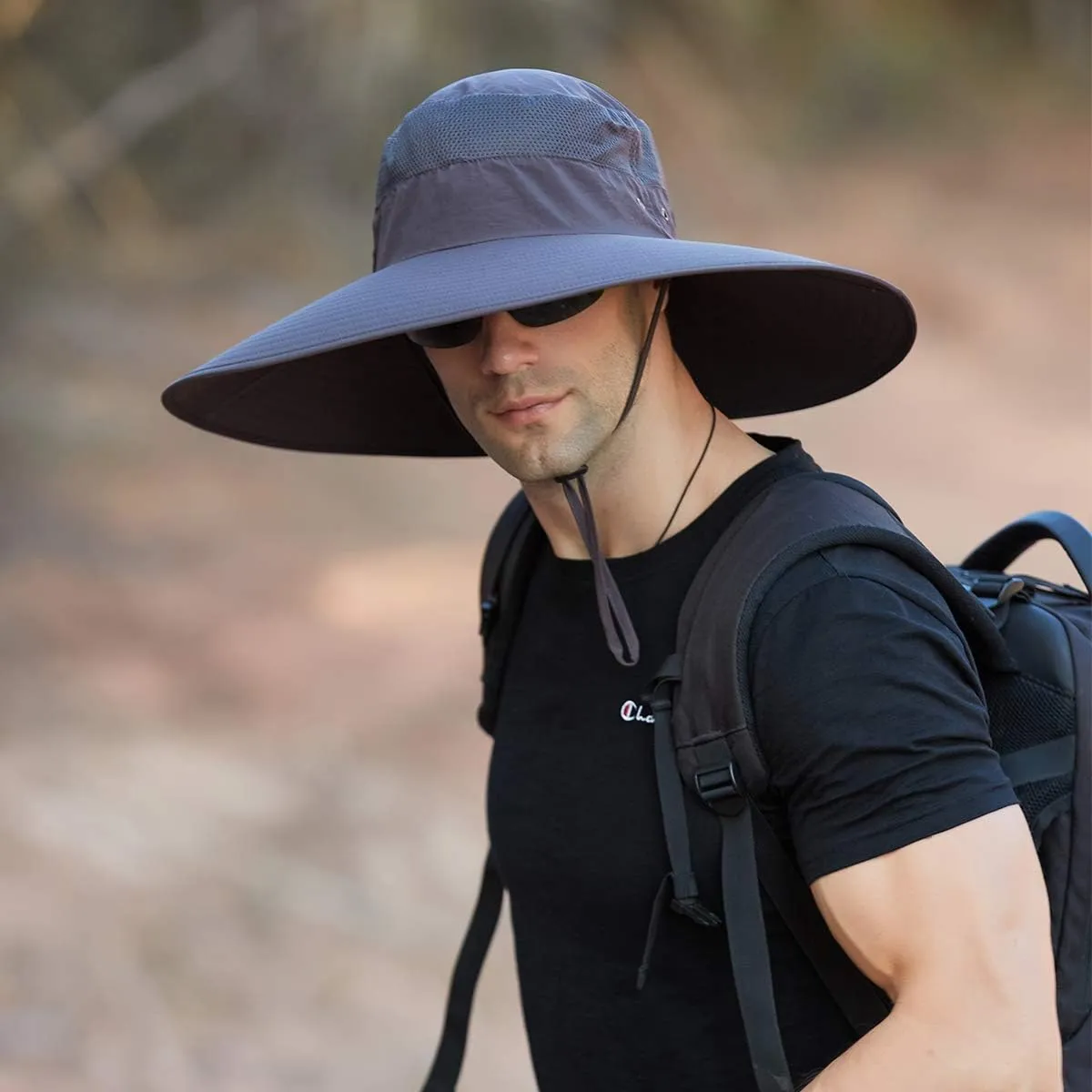 Leotruny Super Wide Brim Bucket Hat UPF50  Waterproof Sun Hat for Fishing Hiking Camping